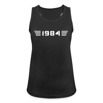 Année de naissance Né en 1984 - Fabriqué en 1984 - Débardeur respirant Femme - noir - Devant - Zoe (177cm)