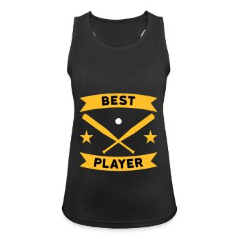 Best baseball player (Banner, Baseballschläger) - Frauen Tank Top atmungsaktiv - Schwarz - Vorne - Zoe (177cm)