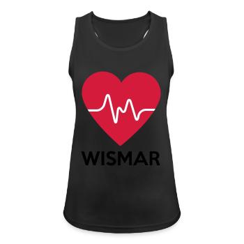 Herz Wismar - Frauen Tank Top atmungsaktiv - Schwarz - Vorne - Zoe (177cm)
