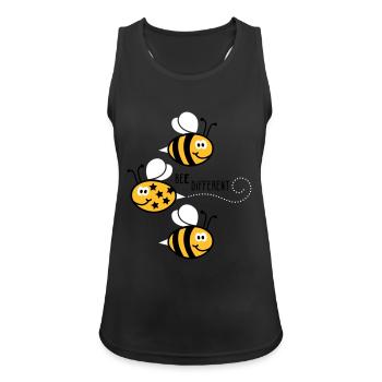 Be different - be yourself - Biene - Bee - 3C - Frauen Tank Top atmungsaktiv - Schwarz - Vorne - Zoe (177cm)