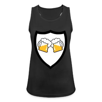 Bier Emblem 3c - Frauen Tank Top atmungsaktiv - Schwarz - Vorne - Zoe (177cm)