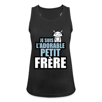 je suis l'adorable petit frère - Débardeur respirant Femme - noir - Devant - Zoe (177cm)