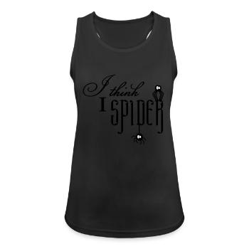 I think I spider - Frauen Tank Top atmungsaktiv - Schwarz - Vorne - Zoe (177cm)