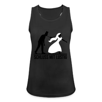 JGA Schluss mit lustig Junggesellen Party stag nig - Frauen Tank Top atmungsaktiv - Schwarz - Vorne - Zoe (177cm)