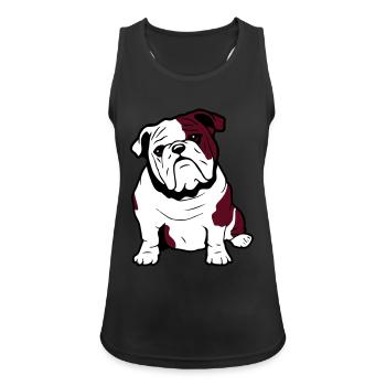 Anglais lunettes de soleil chien bouledogue - Débardeur respirant Femme - noir - Devant - Zoe (177cm)