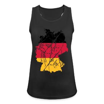 kratzer risse karte land 3 farben deutschland nati - Frauen Tank Top atmungsaktiv - Schwarz - Vorne - Zoe (177cm)