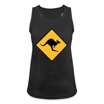 Roadsign Känguruh - Frauen Tank Top atmungsaktiv - Schwarz - Vorne - Zoe (177cm)