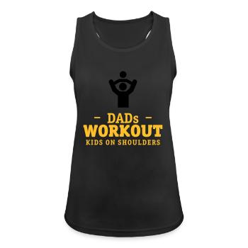 Papa's workout with child on shoulders gift - Women's Breathable Tank Top - black - Front - Zoe (177cm)