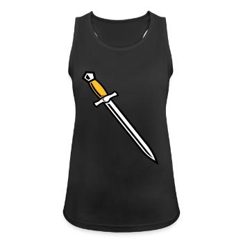 Schwert - Frauen Tank Top atmungsaktiv - Schwarz - Vorne - Zoe (177cm)