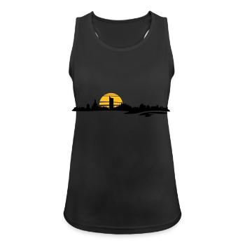 Skyline - Sachsen Bundesland - Frauen Tank Top atmungsaktiv - Schwarz - Vorne - Zoe (177cm)