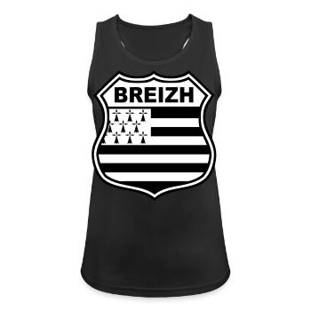 breizh Bretagne - Frauen Tank Top atmungsaktiv - Schwarz - Vorne - Zoe (177cm)
