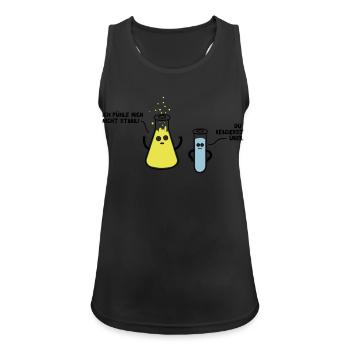 Überreaktion - Frauen Tank Top atmungsaktiv - Schwarz - Vorne - Zoe (177cm)