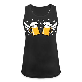 107 Two 2 Mass Beer Wings Stars Cheers - Women's Breathable Tank Top - black - Front - Zoe (177cm)