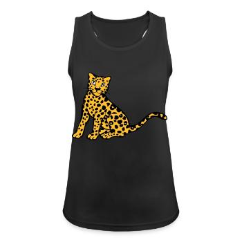 leopard - Women's Breathable Tank Top - black - Front - Zoe (177cm)
