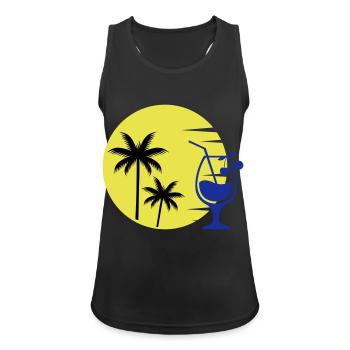 cocktail sunset - Frauen Tank Top atmungsaktiv - Schwarz - Vorne - Zoe (177cm)