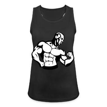 bodybuilding_02 - Frauen Tank Top atmungsaktiv - Schwarz - Vorne - Zoe (177cm)