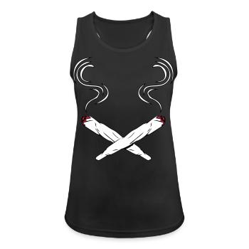 Kiffen joints design - Women's Breathable Tank Top - black - Front - Zoe (177cm)