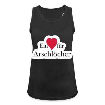Ein Herz für Arschlöcher - Frauen Tank Top atmungsaktiv - Schwarz - Vorne - Zoe (177cm)