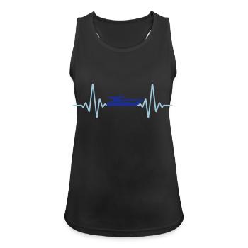 Herzschlag Boot Schiff | Farben änderbar - Frauen Tank Top atmungsaktiv - Schwarz - Vorne - Zoe (177cm)