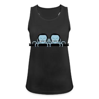 2 DJ Oktopus Duo Freunde Mischpult Club Musik Team - Frauen Tank Top atmungsaktiv - Schwarz - Vorne - Zoe (177cm)