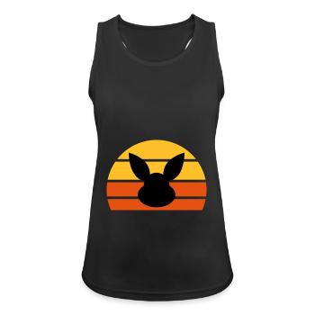Hasenkopf vor Halbsonne - Frauen Tank Top atmungsaktiv - Schwarz - Vorne - Zoe (177cm)