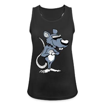 ratte fies gemein sonnenbrille - Frauen Tank Top atmungsaktiv - Schwarz - Vorne - Zoe (177cm)