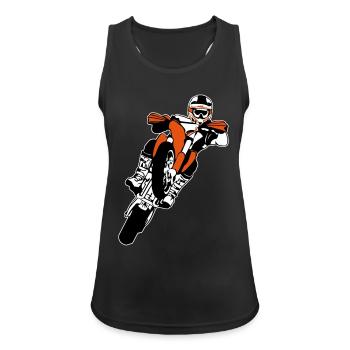 Supermoto - Frauen Tank Top atmungsaktiv - Schwarz - Vorne - Zoe (177cm)