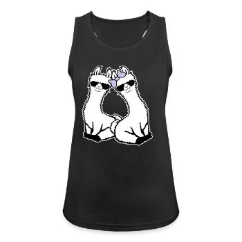 2 Llamas Couple In Love Cool Sunglasses Sitting - Women's Breathable Tank Top - black - Front - Zoe (177cm)