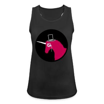 Licorne Sir Gentleman Mr. Rich Monocle Chapeau haut de forme - Débardeur respirant Femme - noir - Devant - Zoe (177cm)