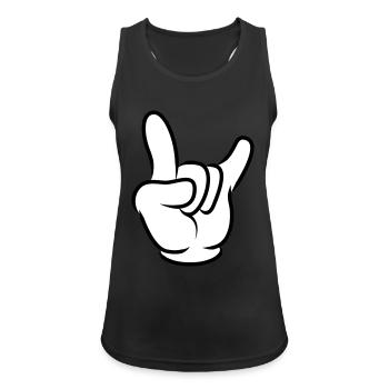 hand symbol - Frauen Tank Top atmungsaktiv - Schwarz - Vorne - Zoe (177cm)