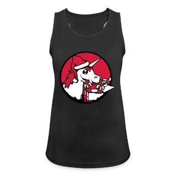 Unicorn Christmas Santa Claus Gifts Hat - Women's Breathable Tank Top - black - Front - Zoe (177cm)