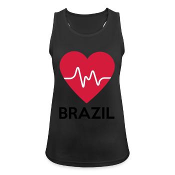 Herz Brazil - Frauen Tank Top atmungsaktiv - Schwarz - Vorne - Zoe (177cm)