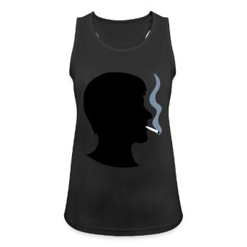 fumeur fumeur cigarette drogues contre les mauvaises herbes cannabis chanvre - Débardeur respirant Femme - noir - Devant - Zoe (177cm)