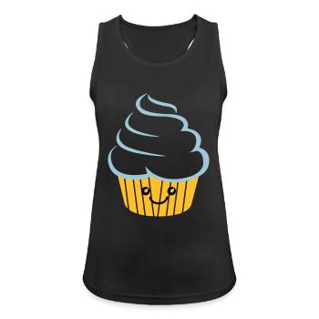 Cupcake Funny - Women's Breathable Tank Top - black - Front - Zoe (177cm)