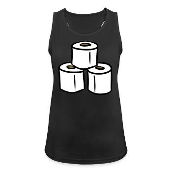 Klopapier Turm Toilettenpapier - Frauen Tank Top atmungsaktiv - Schwarz - Vorne - Zoe (177cm)