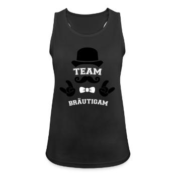 team bräutigam - Frauen Tank Top atmungsaktiv - Schwarz - Vorne - Zoe (177cm)