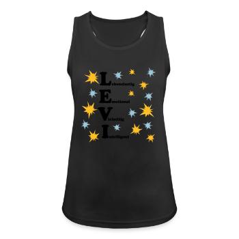 Levi - Frauen Tank Top atmungsaktiv - Schwarz - Vorne - Zoe (177cm)