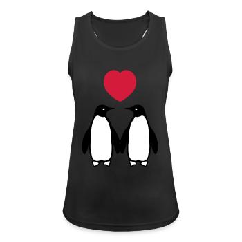 Verliebte Pinguine - Women's Breathable Tank Top - black - Front - Zoe (177cm)