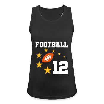 Football 12 (Football, Sterne) - Frauen Tank Top atmungsaktiv - Schwarz - Vorne - Zoe (177cm)