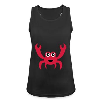Cheerful crab with cuddly eyes - Women's Breathable Tank Top - black - Front - Zoe (177cm)