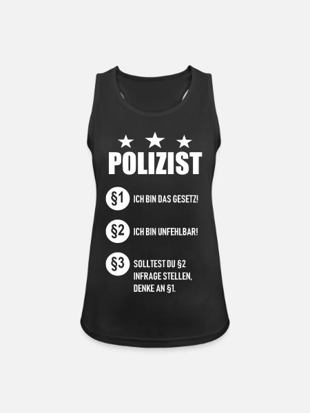 Polizist - Frauen Tank Top atmungsaktiv - Schwarz