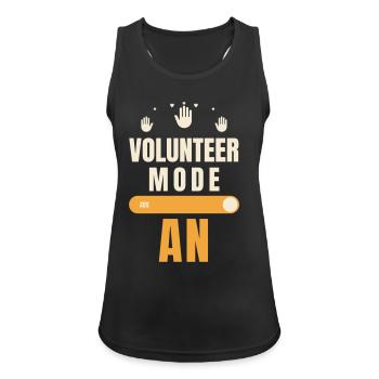 Volunteer Mode On Ehrenamt Spruch Helfer Herz - Frauen Tank Top atmungsaktiv - Schwarz - Vorne - Zoe (177cm)