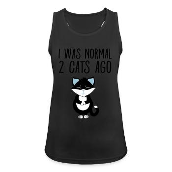 I Was Normal 2 Cats Ago - Débardeur respirant Femme - noir - Devant - Zoe (177cm)