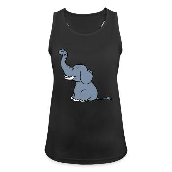 elefant gluecklich niedlich suess klein kind baby - Frauen Tank Top atmungsaktiv - Schwarz - Vorne - Zoe (177cm)