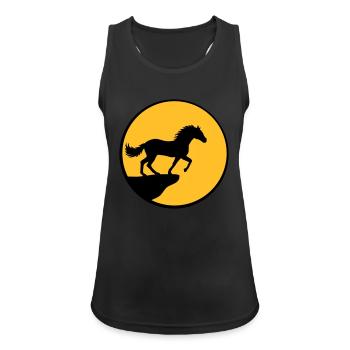 Standing Horse Cliff Moon - Women's Breathable Tank Top - black - Front - Zoe (177cm)