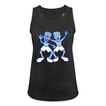 2 DJ Fun Party Club Friends Two Crew Team Waving - Women's Breathable Tank Top - black - Front - Zoe (177cm)