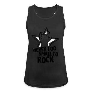 never too small to rock - geburt - baby -kleinkind - Débardeur respirant Femme - noir - Devant - Zoe (177cm)