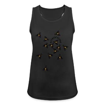 Bienen - Frauen Tank Top atmungsaktiv - Schwarz - Vorne - Zoe (177cm)