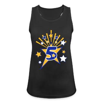 BirthdayStar5 - Frauen Tank Top atmungsaktiv - Schwarz - Vorne - Zoe (177cm)