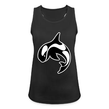 Schwertwal - Frauen Tank Top atmungsaktiv - Schwarz - Vorne - Zoe (177cm)